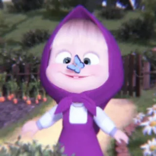 💖 363110dc Masha Masha and the Bear cartoon, animation, children's show, girl, purple, butterfly telegram sticker