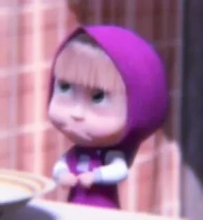 💖 4067e864 Masha Masha and the Bear Masha, Masha and the Bear, cartoon, girl, child, displeased, annoyed telegram sticker