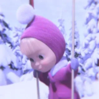 💖 6be01624 Masha Masha and the Bear cartoon, winter, snow, Masha and the Bear, Masha, animation, kids telegram sticker