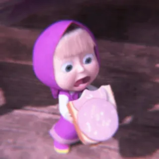 💖 c43ba9e2 Masha Masha and the Bear cartoon, character, food, girl telegram sticker