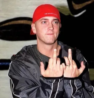 🖤 c7ad08d4 Eminem Eminem, rappeur, doigt d'honneur, offensant telegram sticker