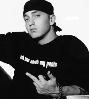 🖤 f23ceaa2 Eminem ask me about my penis Eminem, offensant, doigt d'honneur telegram sticker