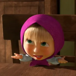 😄 597c1365 Masha Masha and the Bear Dessin animé, Animation, Fille, Masha et Michka telegram sticker