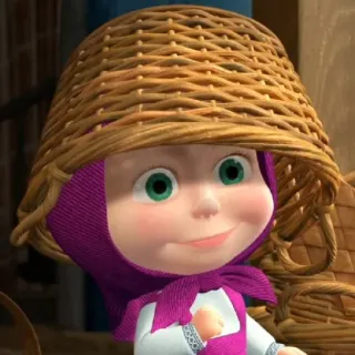 😄 867f68a5 Masha Masha and the Bear dessin animé, personnage, Masha et Michka, fille, animation, mignon telegram sticker