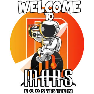 👋 87092c12 WELCOME TO MARS ECOSYSTEM marte, espacio, astronauta, ecosistema, bienvenido whatsapp sticker