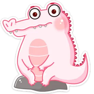 😔 adbe03a7 alligatore, coccodrillo, animale, cartone animato, carino, adesivo telegram sticker