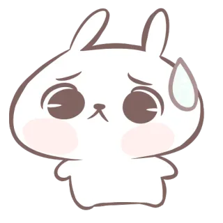 😰 091491ab กระต่าย, กระต่าย, เศร้า, กังวล, หยาดเหงื่อ, น่ารัก telegram sticker