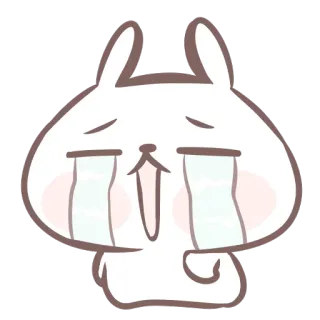 😭 09e09253 ร้องไห้, เศร้า, กระต่าย, กระต่าย, อารมณ์, การ์ตูน telegram sticker