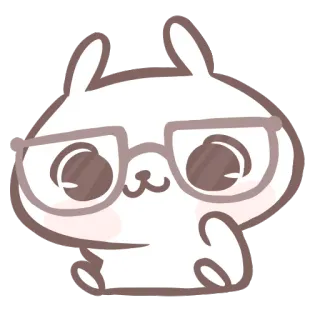 🤓 44247747 กระต่าย, แว่นตา, น่ารัก, สัตว์, สติกเกอร์ telegram sticker
