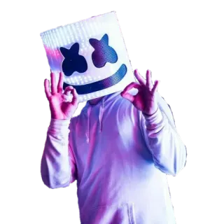 👌 837461fb Marshmello marshmello, DJ, musique, électronique, masque, EDM telegram sticker