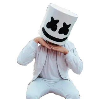 😁 89824e97 Marshmello marshmello, dj, musique, blanc, masque, edm telegram sticker