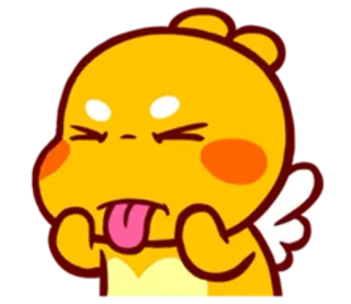 😜 fc1b080b 만화, 노란색, 귀여운, 메롱, 카와이, 이모티콘 telegram sticker