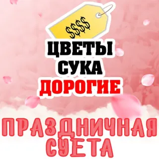 📁 cdca93ca ЦВЕТЫ СУКА ДОРОГИЕ ПРАЗДНИЧНАЯ СУЕТА fleurs, cher, vacances, ennui, malédiction, russe telegram sticker