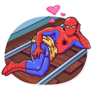 ❤️ 46663c09 Spider-Man spider-man, super-herói, quadrinhos, marvel, trilhos, pose whatsapp sticker