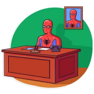 😶 4ff194d8 Spider-Man super-herói, desenho animado, escritório, escritório, Spider-Man, Marvel whatsapp sticker