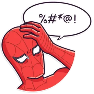 🤬 71f03921 Spider-Man %#*@! frustrado, zangado, palavrões, quadrinhos, super-herói, Homem-Aranha whatsapp sticker