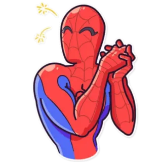😮 9e485637 Spider-Man super-herói, Marvel, Homem-Aranha, celebrar, aplaudindo whatsapp sticker