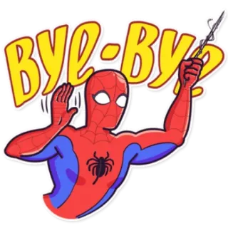 👋 ee767ba3 Spider-Man BYE BYE spider-man, marvel, super-herói, tchau, adeus, história em quadrinhos, desenho animado whatsapp sticker