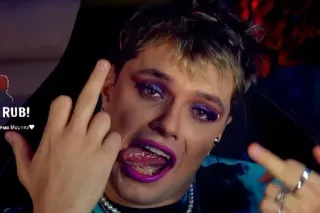 🖕 92f109e4 jari tengah, menyinggung, gestur, makeup, orang telegram sticker