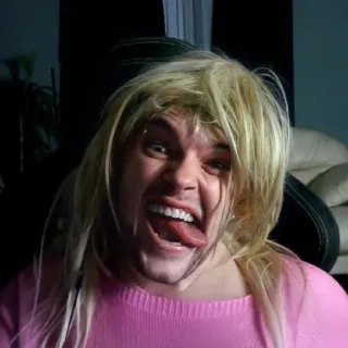 😜 fb3ff5af orang, wig, pirang, muka lucu, lidah telegram sticker