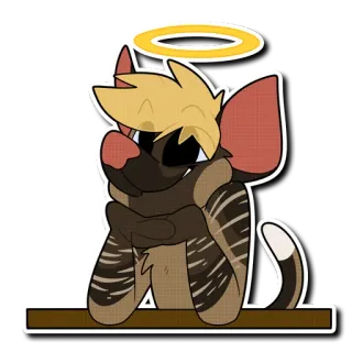 😇 0da4ffa2 Мультфильм, Животное, Крыса, Милый, Ангел, Гало telegram sticker