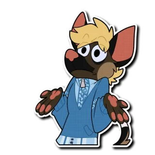 😐 56e03287 собака, мультик, пожимает плечами, пушистый, животное, в замешательстве telegram sticker