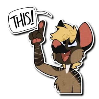 👆 6a391f11 THIS! Фурри, Животное, Указывает, Стикер, Мультфильм telegram sticker