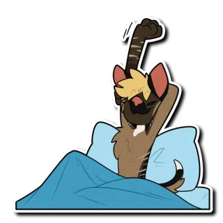☀️ 7d31d07b кот, потягивание, утро, пробуждение, кровать, сонный telegram sticker