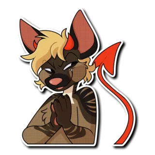 😈 8eecd70d Фурри, Демон, Дьявол, Рога, Хвост, Антропоморфный, Мультфильм, Наклейка telegram sticker