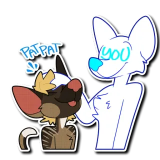 ☺️ a996b2f7 PAT PAT фурри, антро, ласка, нежность, мультфильм, собака, животное, милый telegram sticker