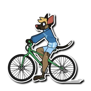 🚲 da81d3cf Фурри, Собака, Велосипед, Мультфильм, Катание, Животное, Искусство telegram sticker