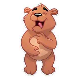 😆 d7422393 หมี, สัตว์, การ์ตูน, มีความสุข, น่ารัก, สติกเกอร์ telegram sticker