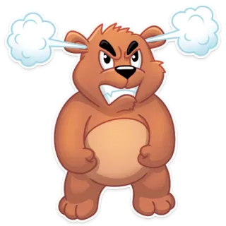 😠 f94b1dd2 โกรธ, หมี, การ์ตูน, ไอน้ำ, บ้า, หงุดหงิด, รำคาญ telegram sticker