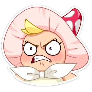 😠 6646b87f cartoon, angry, mushroom, illustration, character telegram sticker