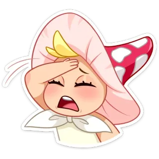 🤦‍♀ d30ad7ba sticker, cartoon, mushroom, cute, character, anime, emoji telegram sticker