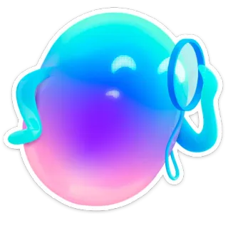 🧐 49311571 Blob, Loupe, Recherche, Enquête, Détective, Curieux, Coloré, Autocollant telegram sticker