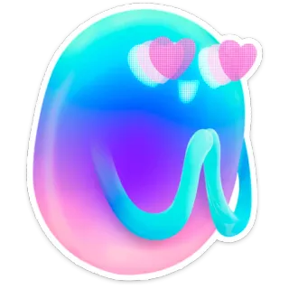 🥰 a983cd36 Blob, Coeur yeux, Dégradé, Mignon, Amour telegram sticker