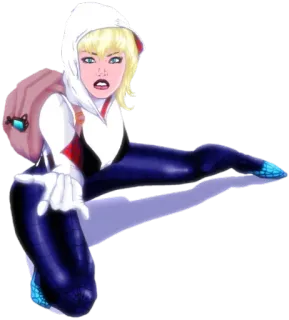 😁 06a00664 Spider-Gwen Spider-Gwen, Marvel, superheld, stripboek, Spider-Woman whatsapp sticker