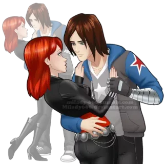 😄 086db6c4 Black Widow marvel, avengers, personage, superheld, fanart whatsapp sticker