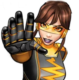 😄 0ac34daf cartoon, personage, vrouw, handschoenen, superheld whatsapp sticker