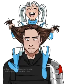 😄 3a668ed8 Winter Soldier marvel, fanart, superheld, bucky barnes, winter soldier, cartoon whatsapp sticker