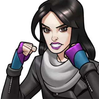 😄 51a0dabc vrouw, boksen, personage, cartoon, vechter whatsapp sticker