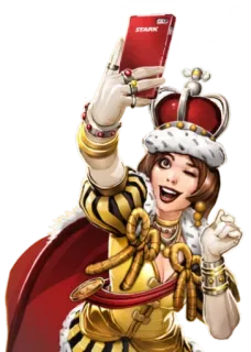 😄 52fb9fb3 STARK Selfie, Koningin, Kroon, Cartoon, Vrouw, Vrouw, Stark, Telefoon whatsapp sticker