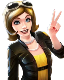 😁 56948fbb vrouw, cartoon, personage, vredesteken, brunette, zonnebril whatsapp sticker