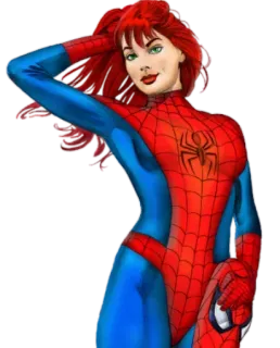 😄 f4d8575c Spider-Woman strip, held, vrouw, superheld, spin whatsapp sticker