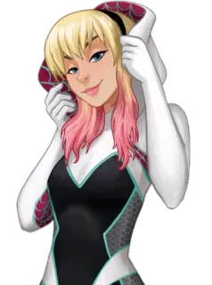 😊 cd79694e Spider-Gwen スパイダーグウェン, スーパーヒーロー, コミック, グウェン・ステイシー, マーベル, アニメ telegram sticker
