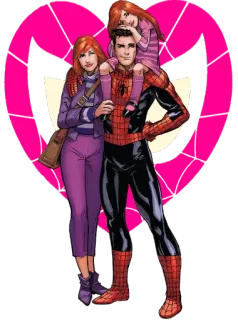 👨‍👩‍👧 e26c6d99 Spider-Man 家族, スーパーヒーロー, 愛, コミック, キャラクター, スパイダーマン telegram sticker
