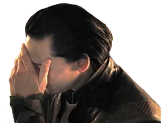 😑 48e3c603 悲しい, 男, 考えている, フェイスパーム, 疲れた telegram sticker