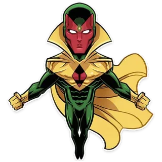 👽 00c3bbee Vision Visione, Marvel, supereroe, adesivo, fumetto, androide telegram sticker