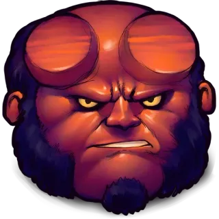 😣 3af12acb Hellboy Hellboy, fumetto, mostro, demone, rosso, corna, personaggio telegram sticker